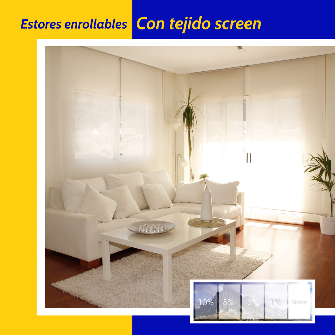 Color Perla Desde 40 hasta 300cm de Ancho - Permite Paso de luz y Ver el Exterior sin Que lo vean Medida 40cm x 120cm para Ventanas y Puertas Estor Enrollable Screen Premium