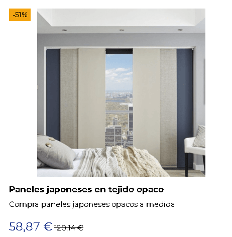 Paneles japoneses tejido opaco
