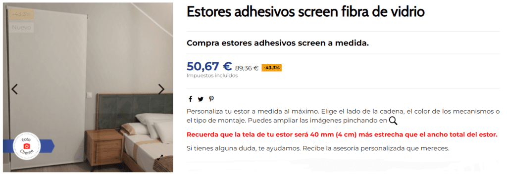 estores en tejido screen adhesivos contra el calor