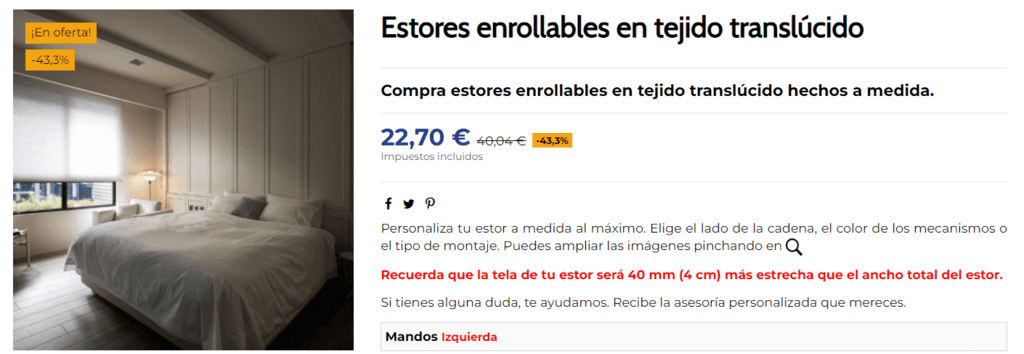 estores enrollables traslúcidos para cuartos de baño