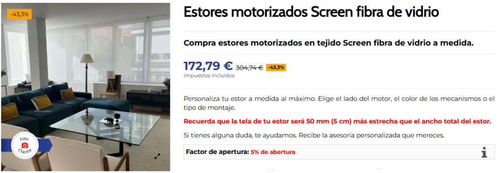 Estores con motor