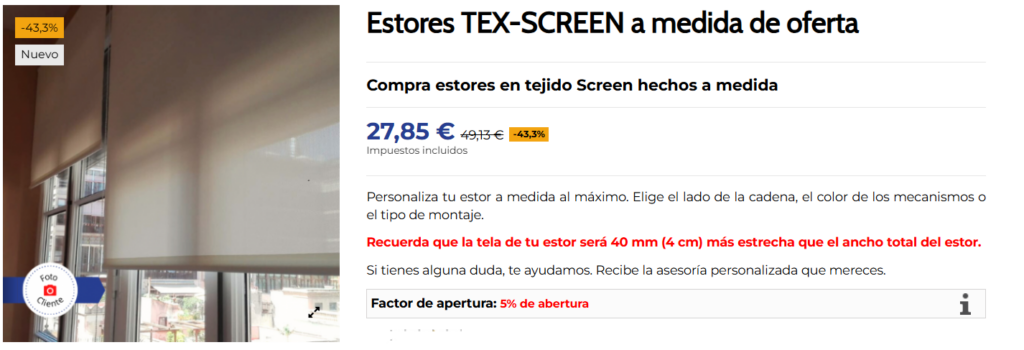 estor para salón comedor