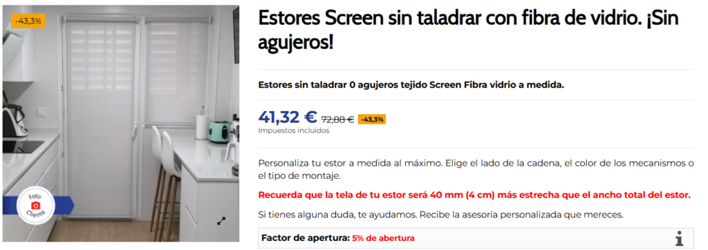 estores para la cocina
